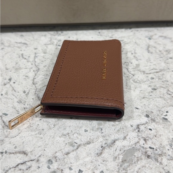 Marc Jacobs Leather Card Wallet Continental Cognac Brown Wallet AUTHENTIC NEW - Picture 8 of 15